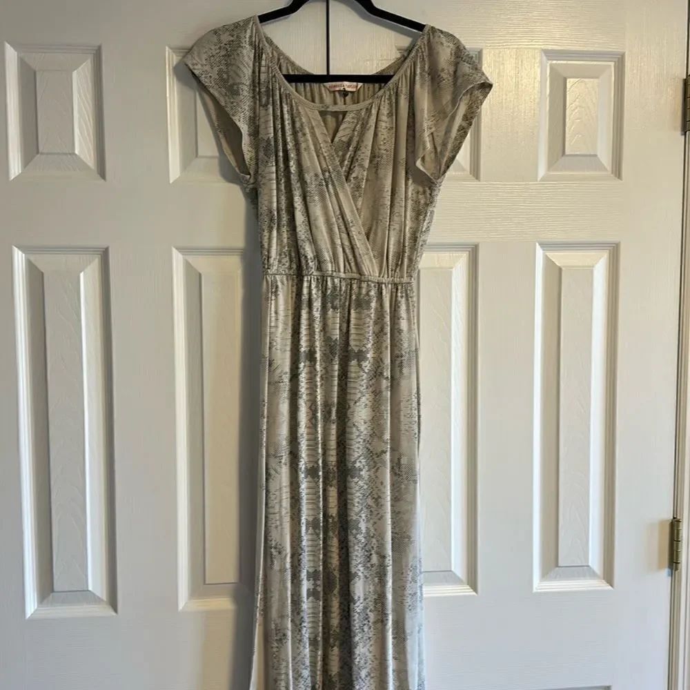 REBECCA TAYLOR Animal Print Short Sleeve T-Shirt Material Maxi Dress Size XS